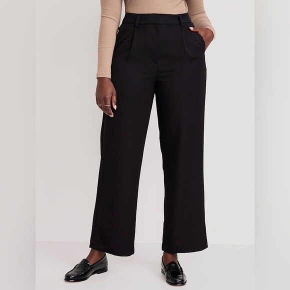 NWT! Black Extra High-Waisted Pleated Taylor Trouser Wide-Leg Pants 💎 - Picture 5 of 11